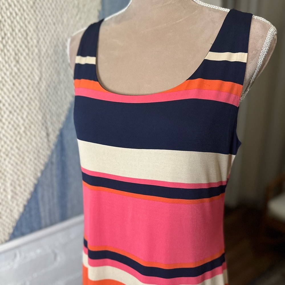 Jessica Howard Striped Neon Pink and Orange Maxi Dress - Picture 5 of 8